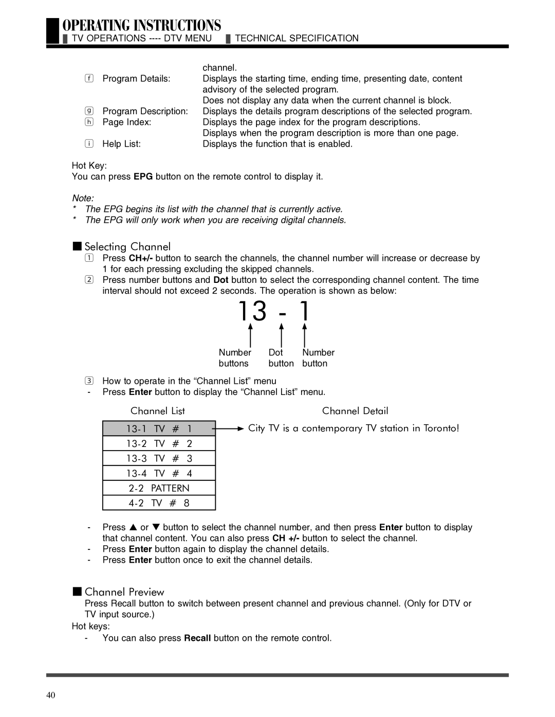 Akai LCT3785TA manual Pattern, TV Operations ---- DTV Menu Technical Specification 