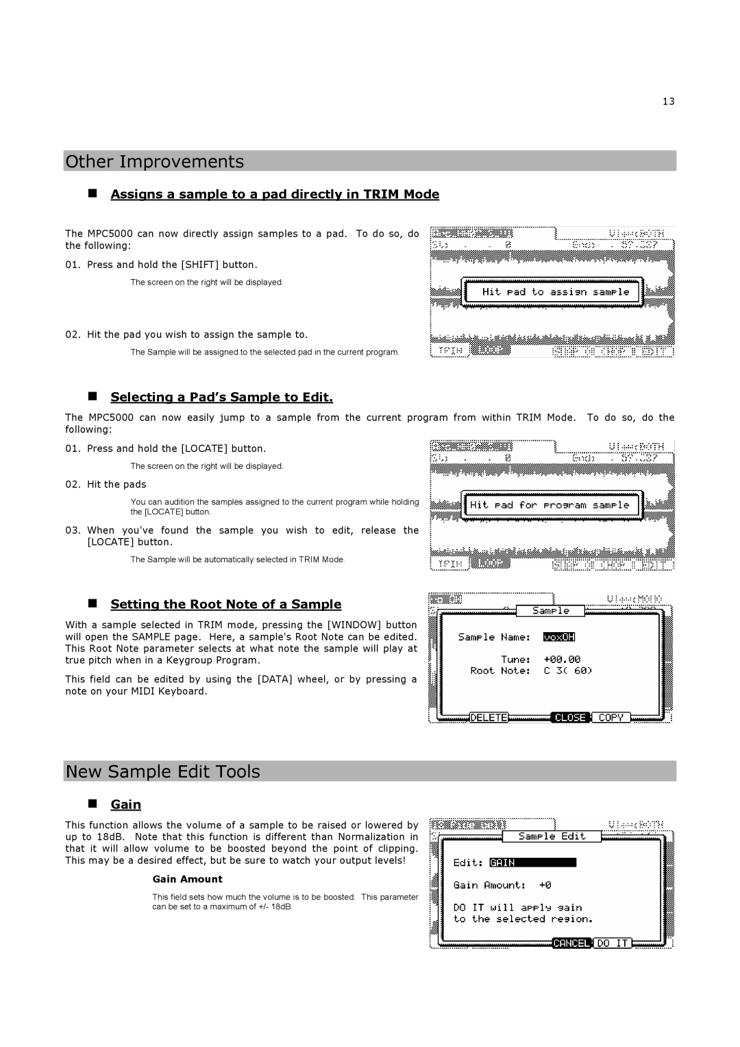 Akai MPC5000 manual Other Improvements, New Sample Edit Tools 