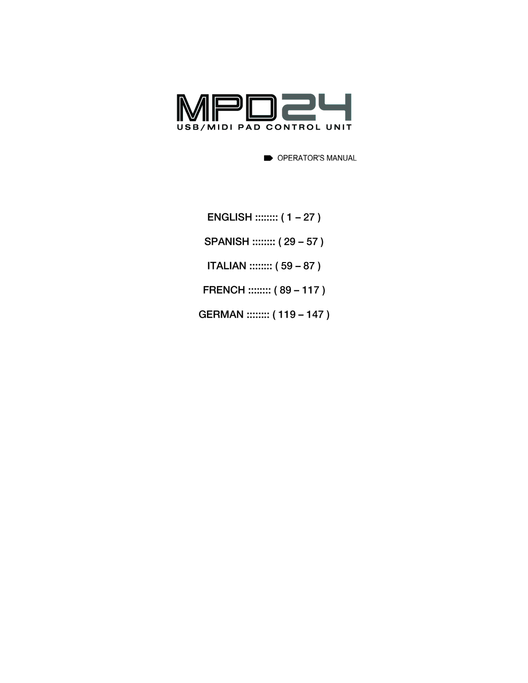 Akai MPD24 manual 