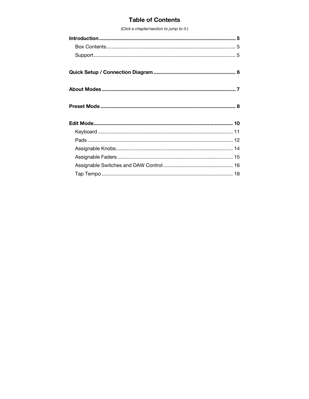 Akai MPK249 manual Table of Contents 