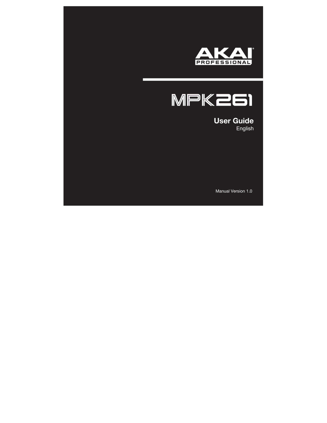 Akai MPK261 manual User Guide 