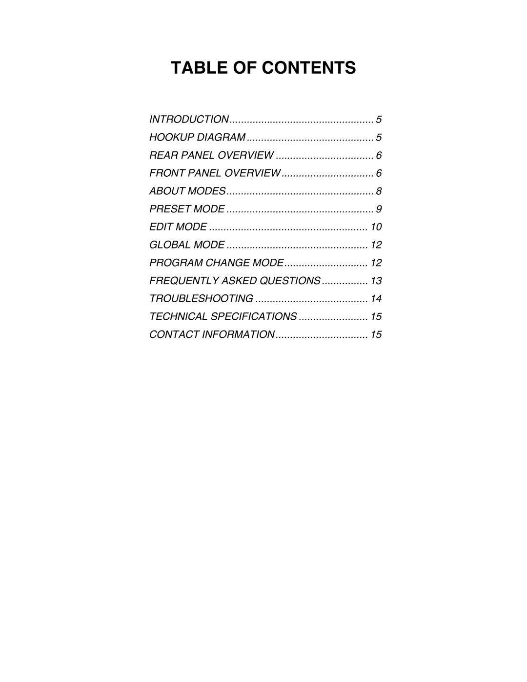 Akai MPK49 quick start manual Table of Contents 