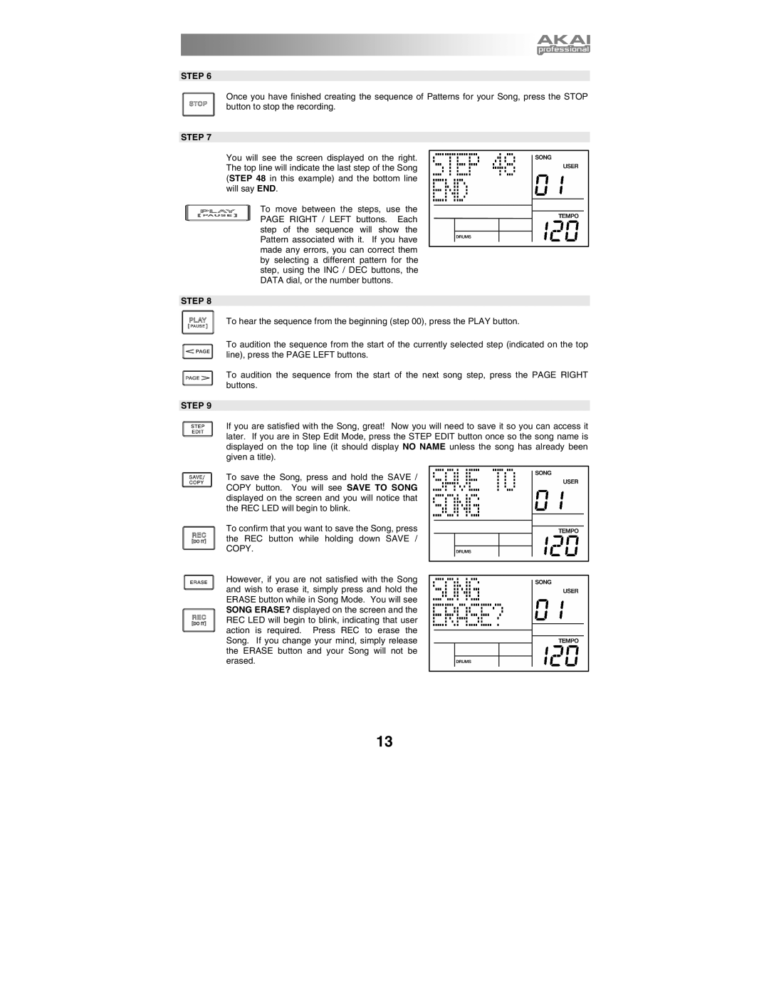 Akai XR20 quick start manual Step 