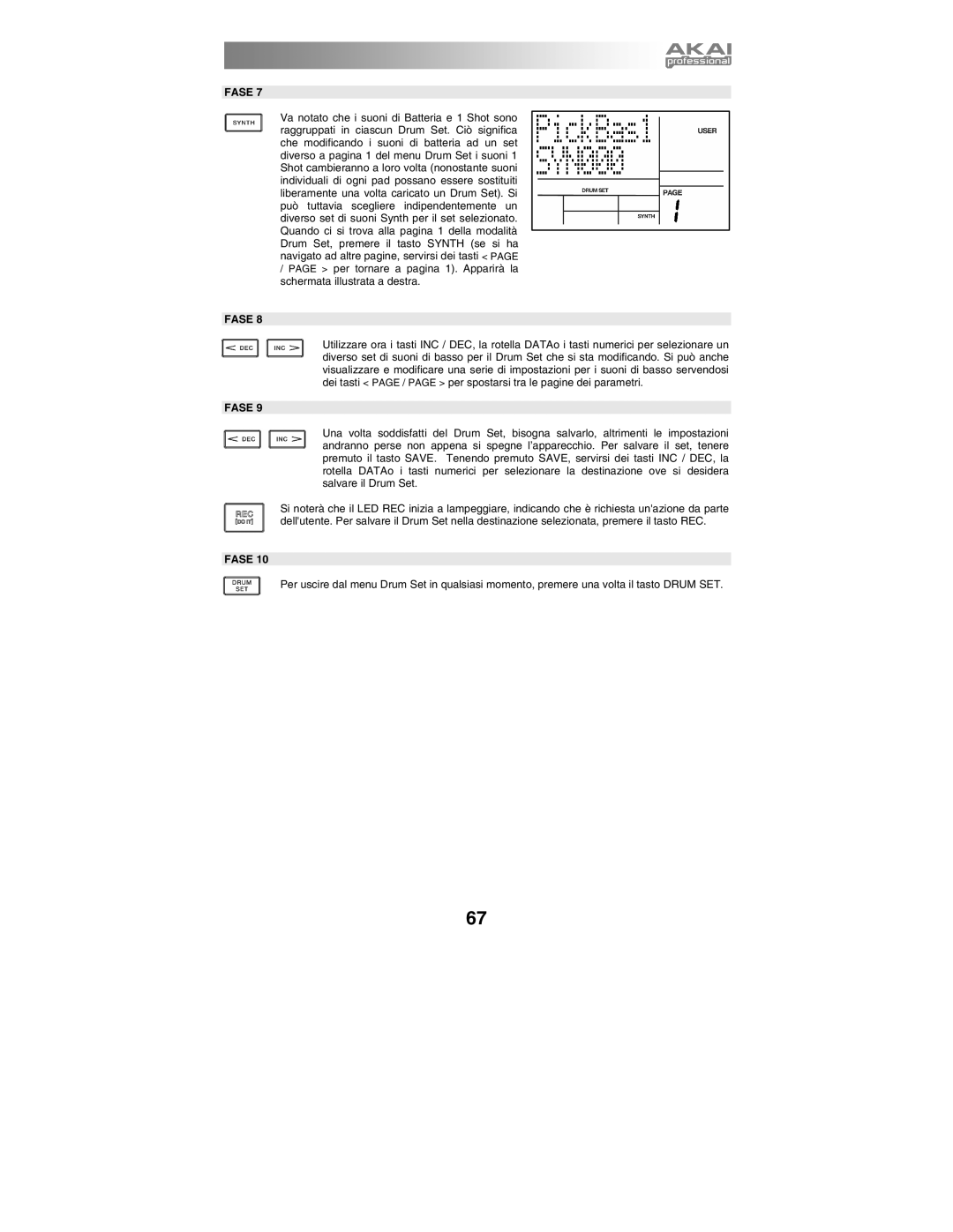 Akai XR20 quick start manual Fase 