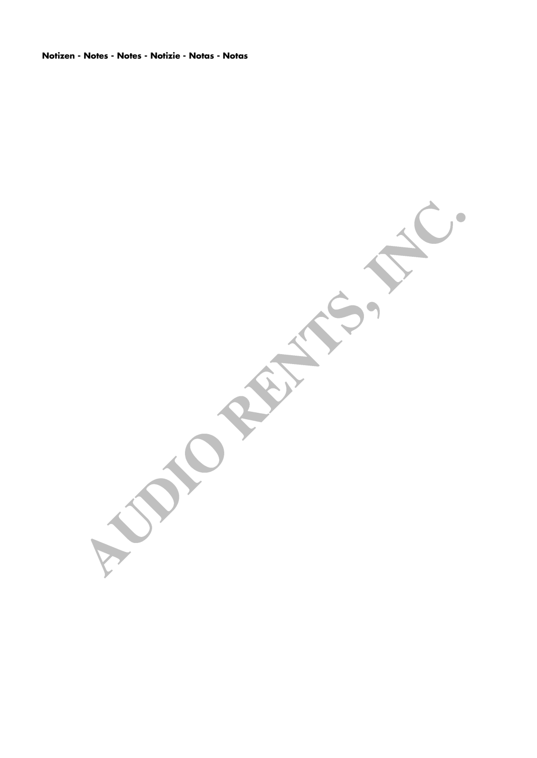 AKG Acoustics C 12VR manual Notizen - Notes - Notes - Notizie - Notas - Notas 
