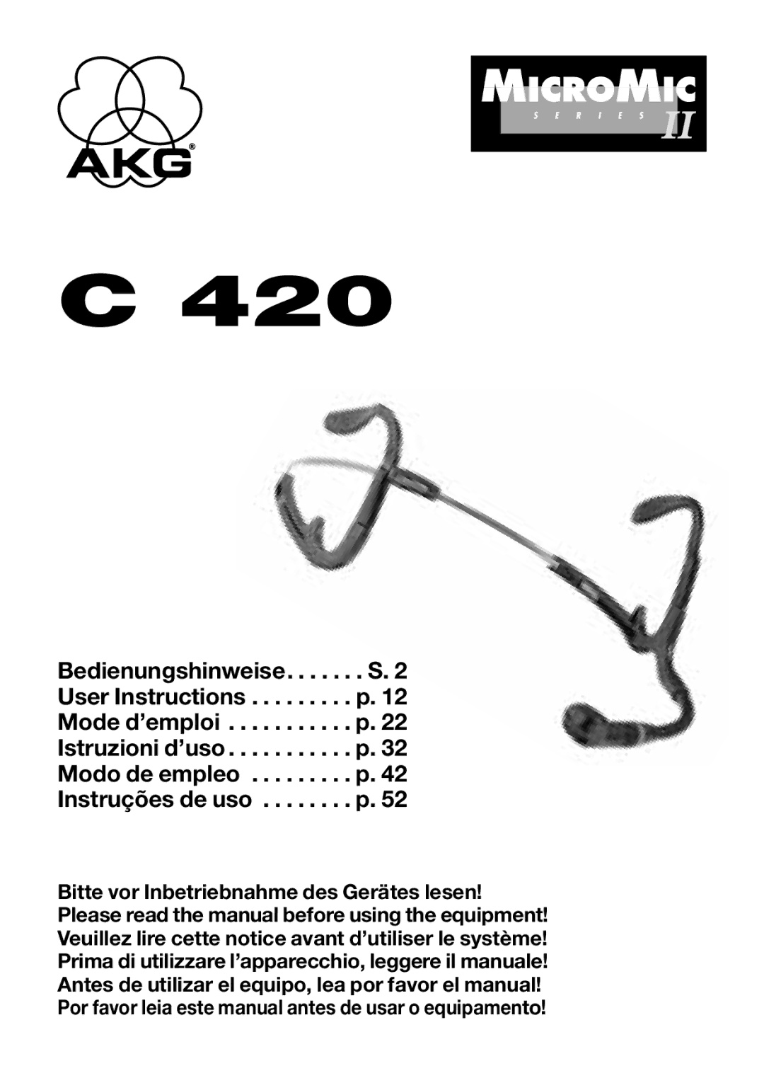 AKG Acoustics C 420 manual 