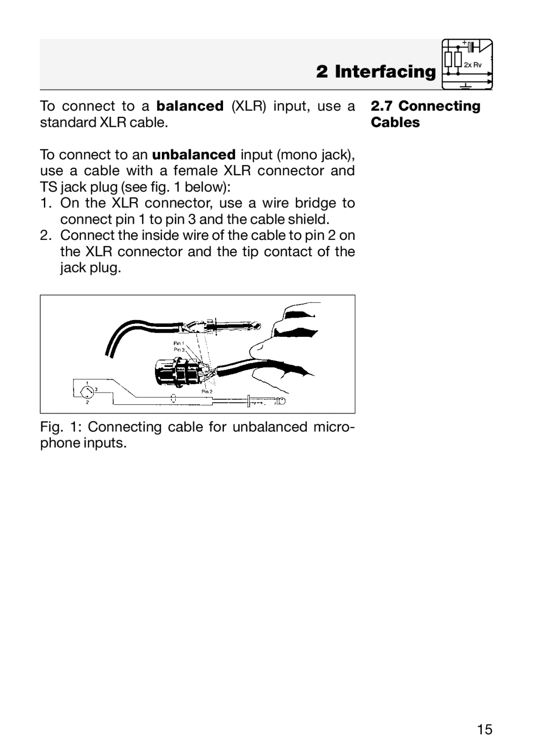 AKG Acoustics C 420 manual Connecting, Cables 