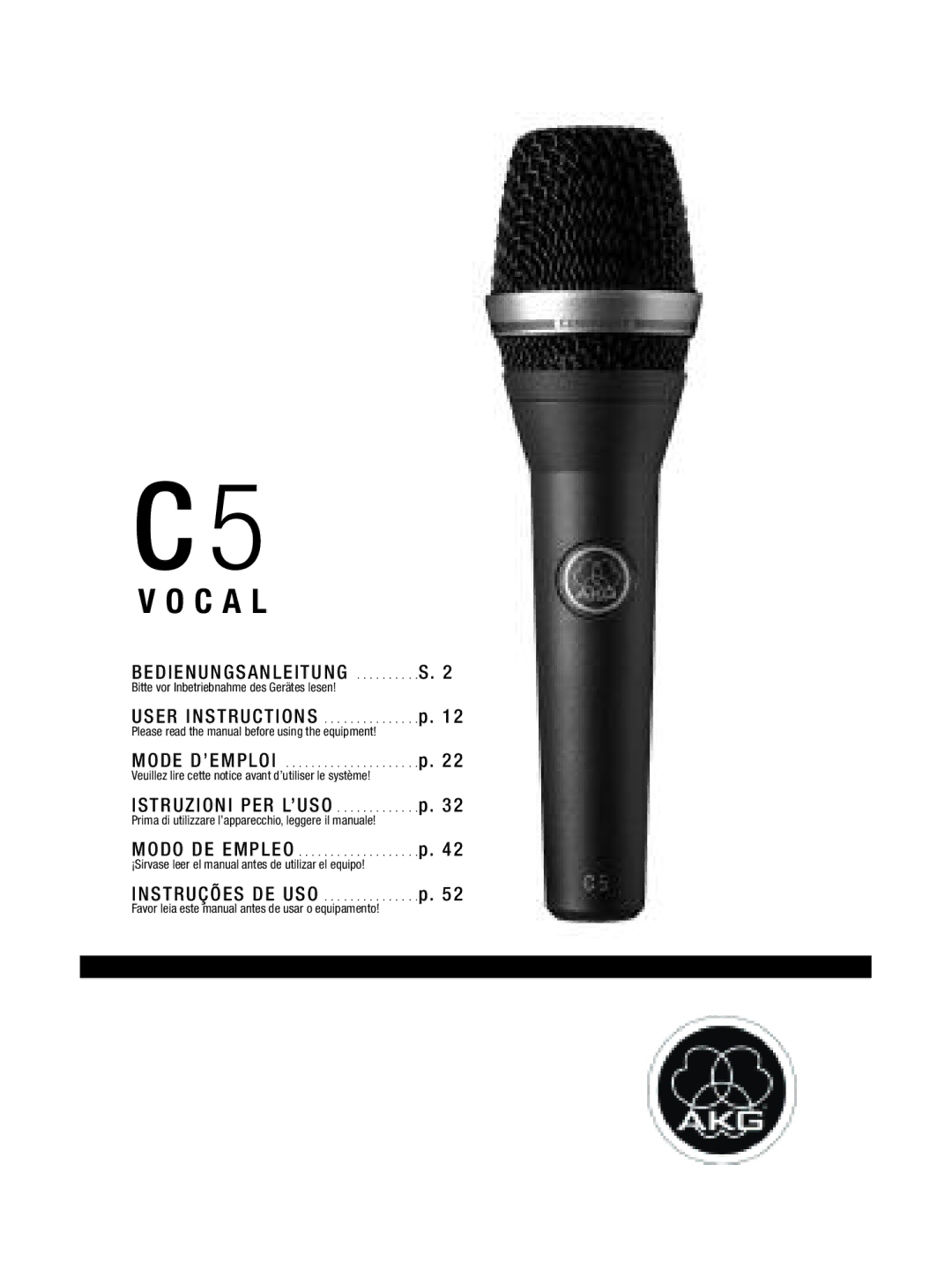 AKG Acoustics C5 manual Voca L 