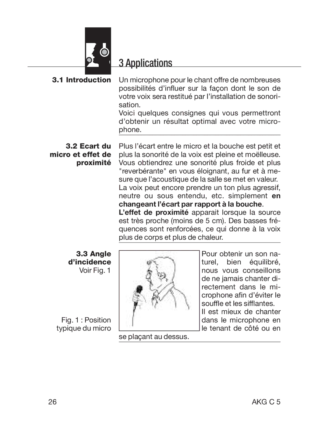 AKG Acoustics C5 manual Applications 