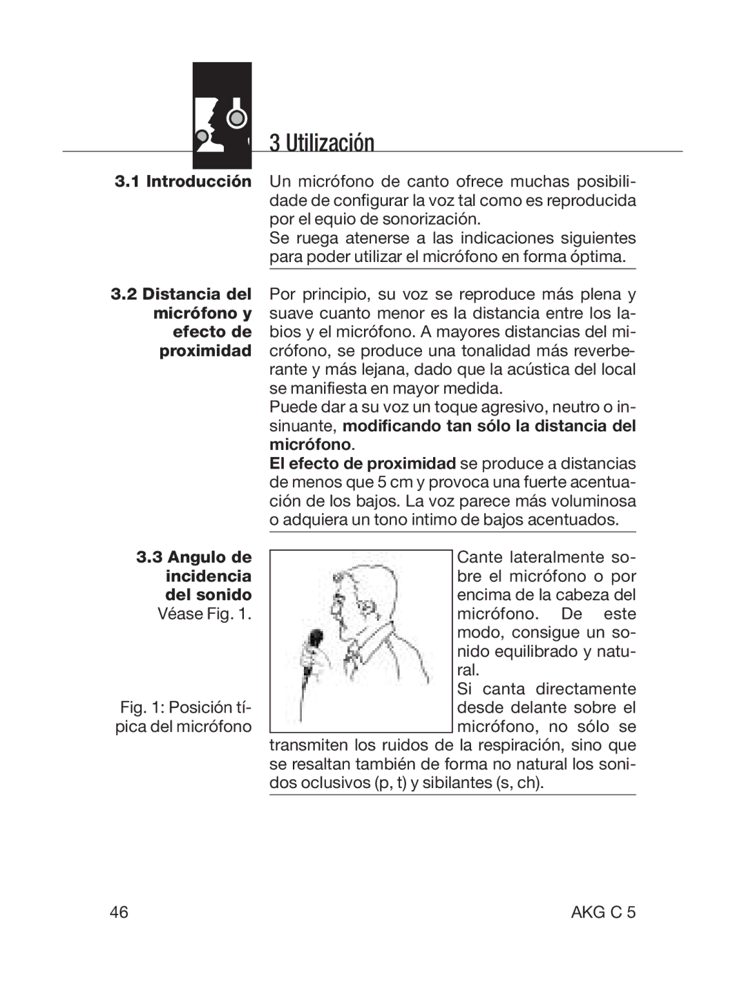 AKG Acoustics C5 manual Utilización 