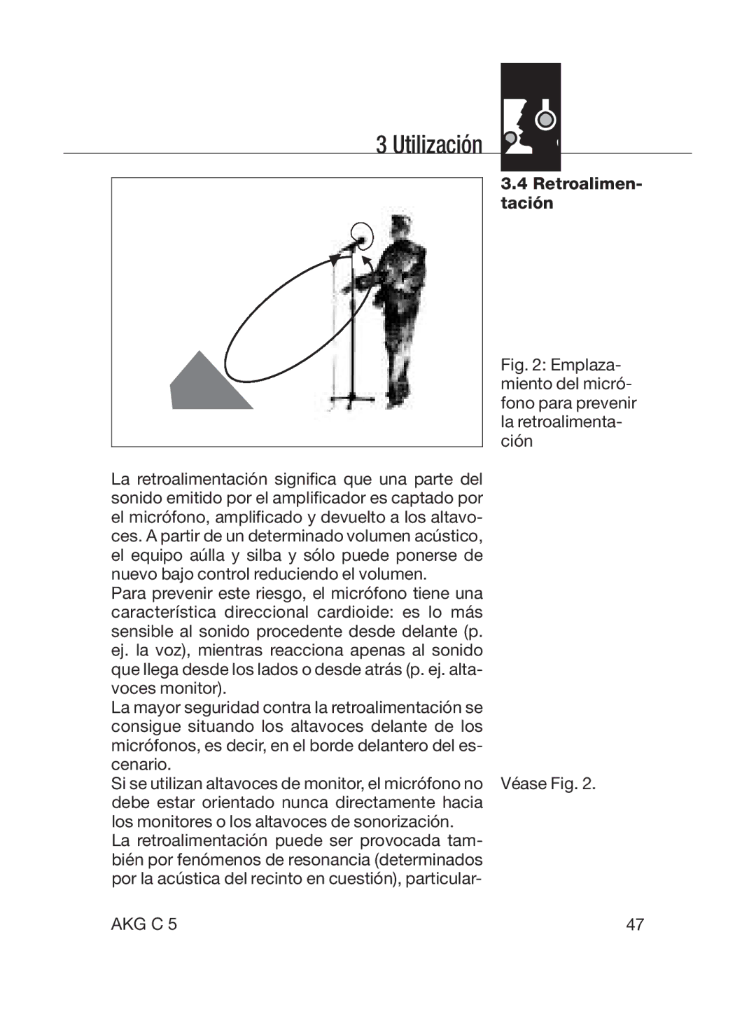 AKG Acoustics C5 manual Retroalimen- tación 