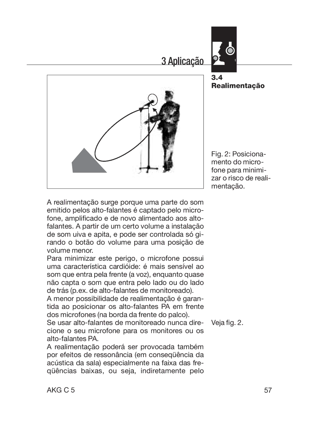 AKG Acoustics C5 manual Realimentação 