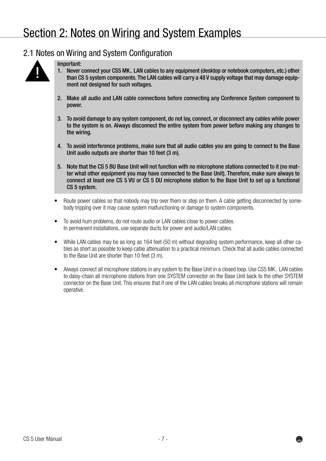 AKG Acoustics CS 5 user manual 