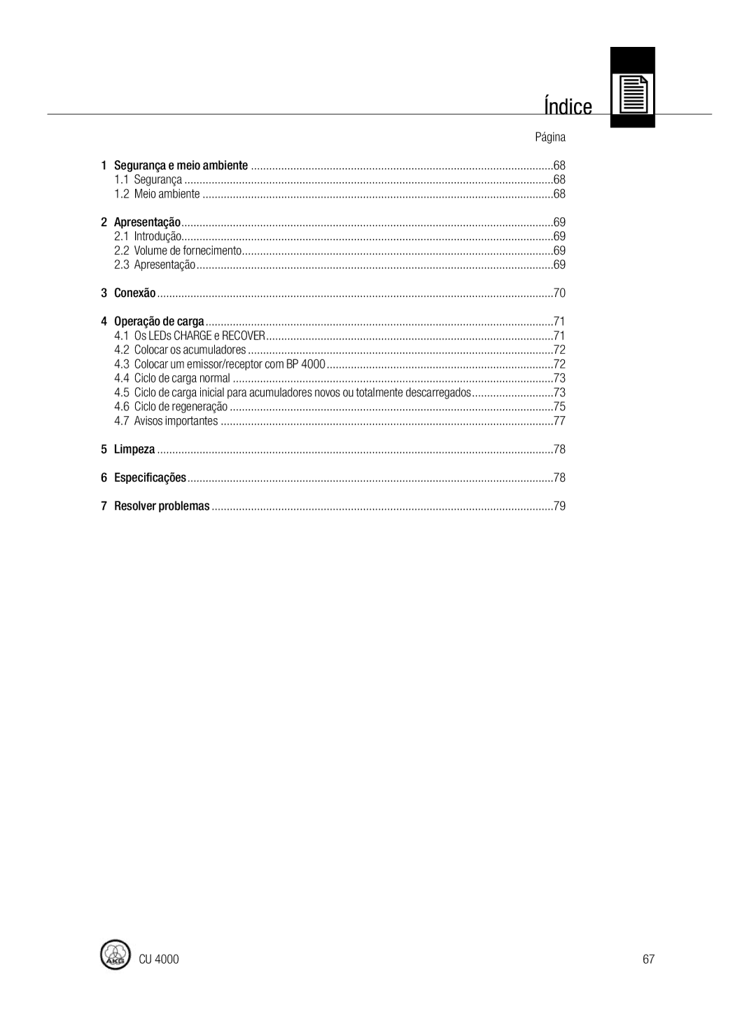 AKG Acoustics CU4000 manual Índice 