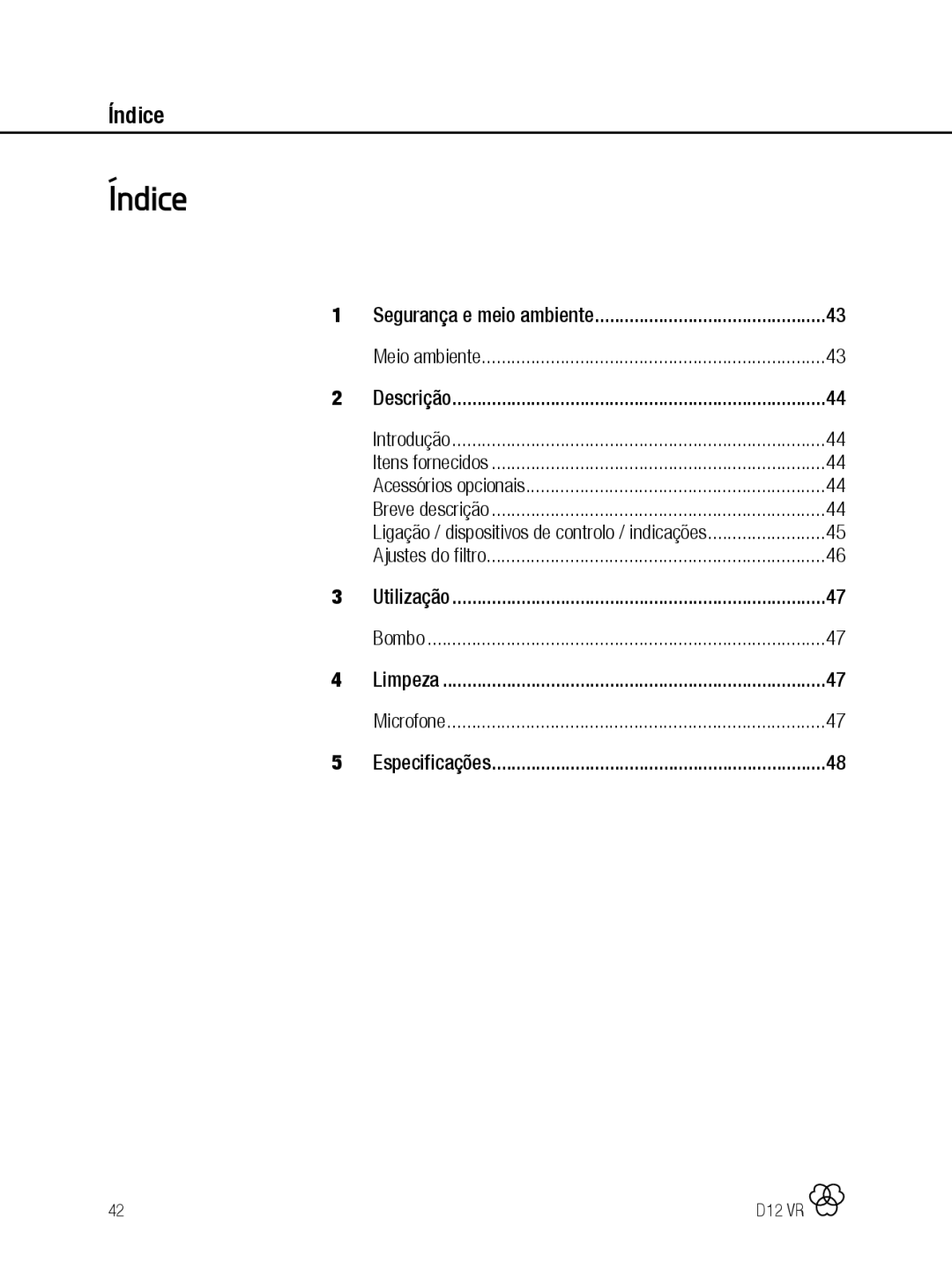 AKG Acoustics D12 VR manual Índice 