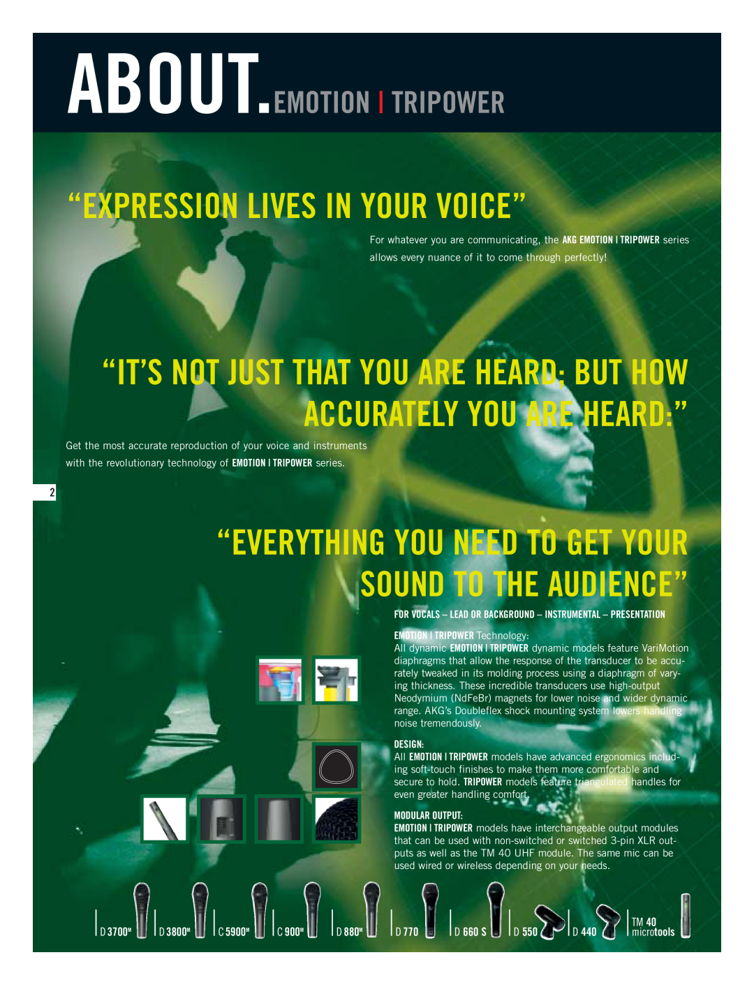 AKG Acoustics D3700M “Expression Lives In Your Voice”, About.Emotion Tripower, EMOTION TRIPOWER Technology, Design, C 900M 