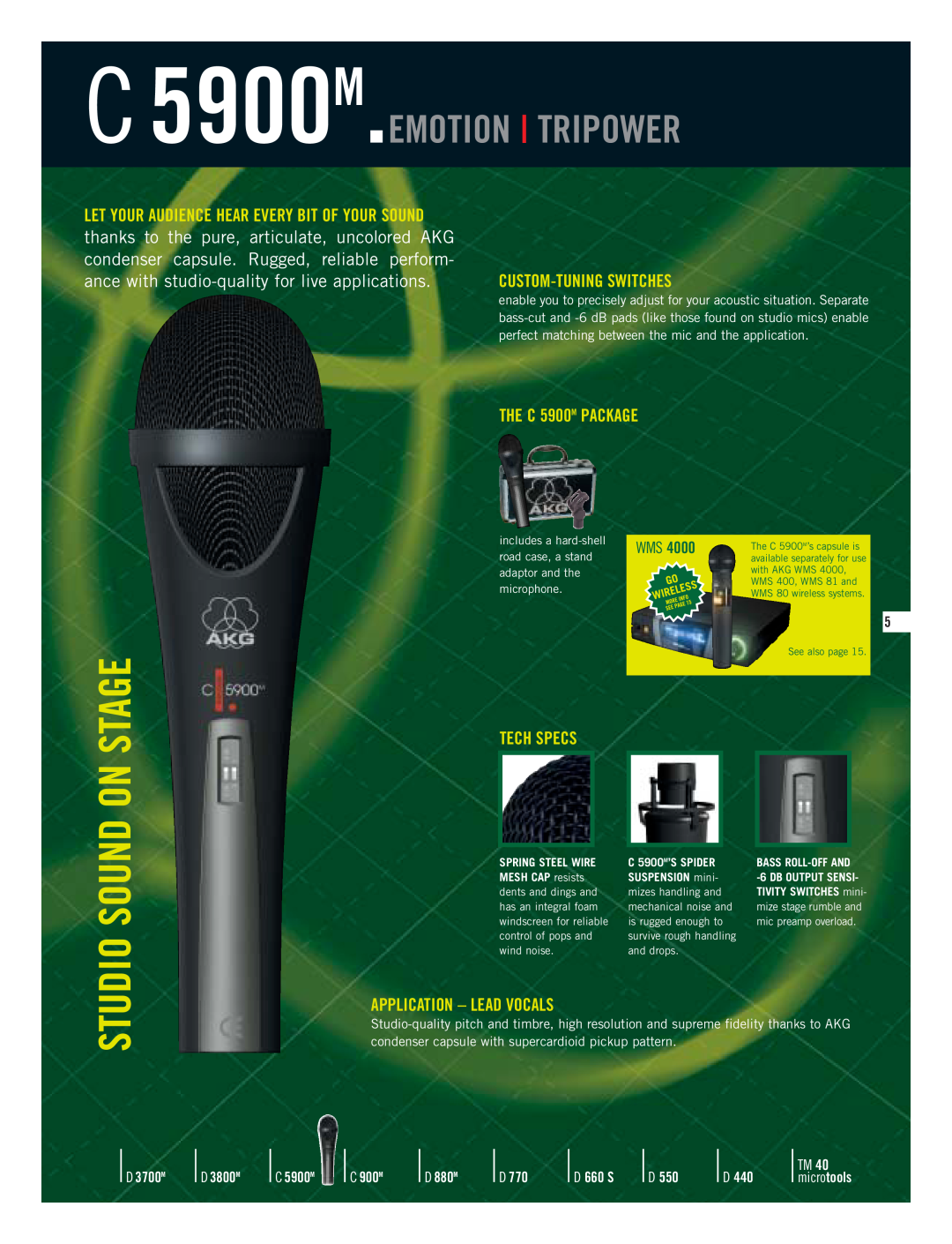AKG Acoustics D3700M C 5900M.EMOTION TRIPOWER, thanks to the pure, articulate, uncolored AKG, THE C 5900M PACKAGE, D 3700M 