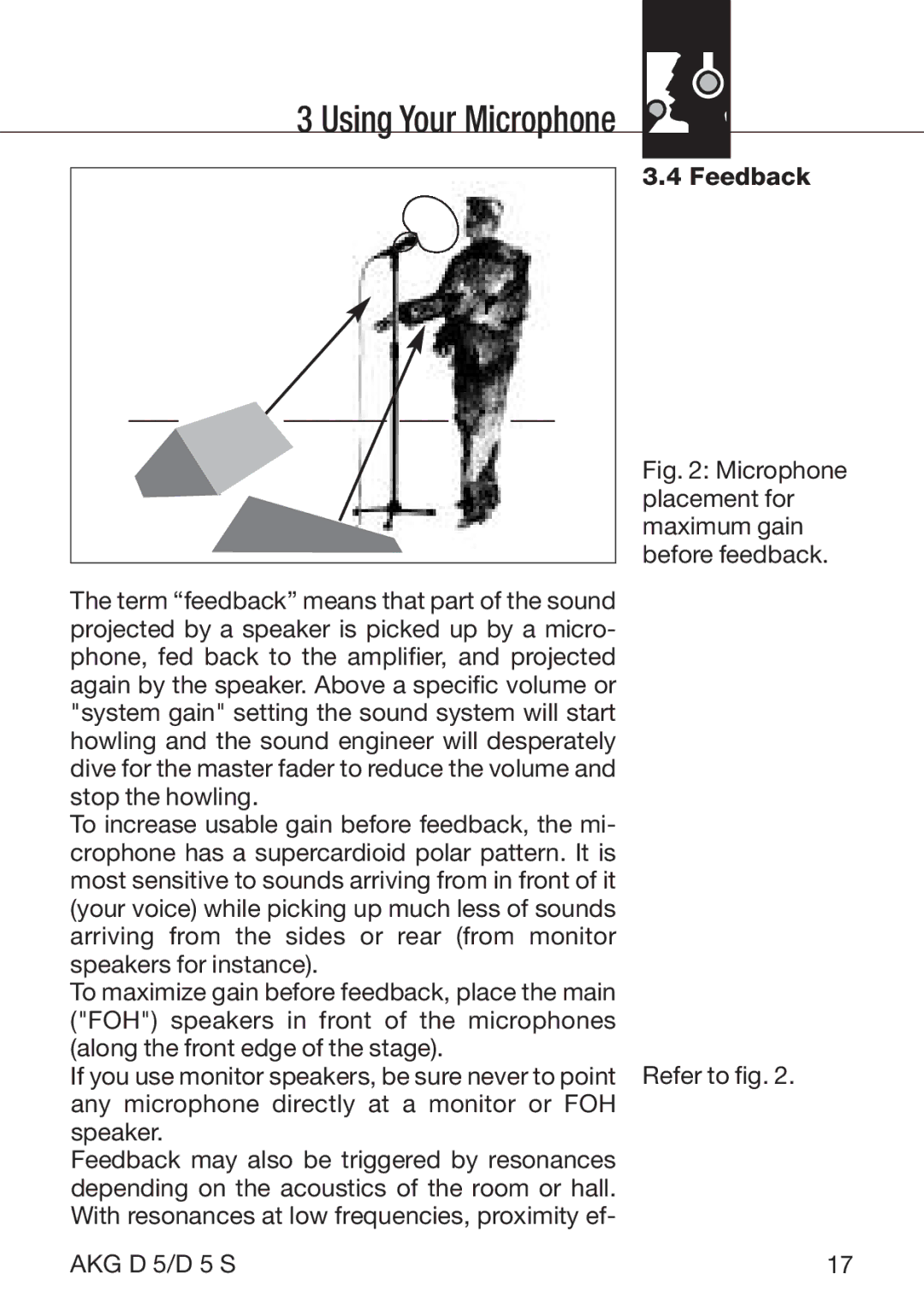 AKG Acoustics D5S manual Feedback 