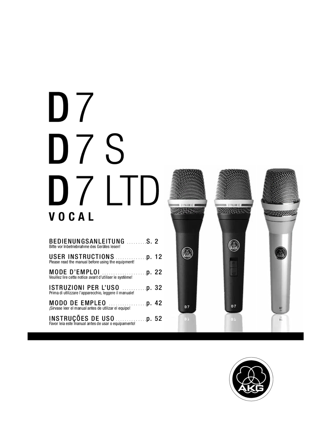 AKG Acoustics D7 S, D 7 LTD manual C a L 