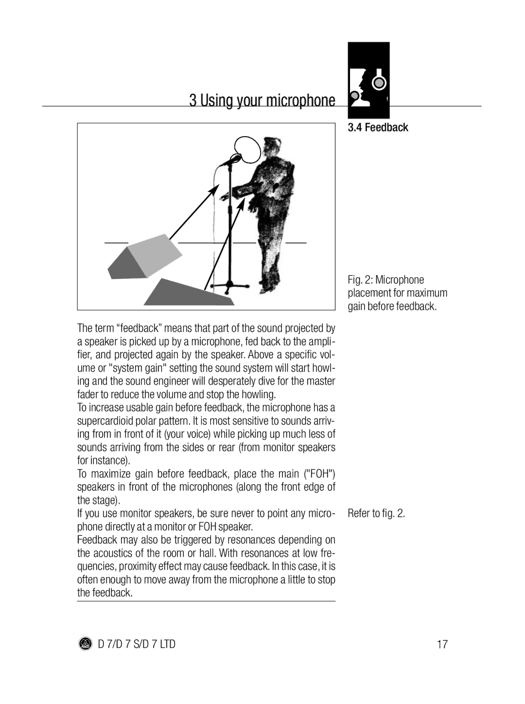 AKG Acoustics D 7 LTD, D7 S manual Feedback 