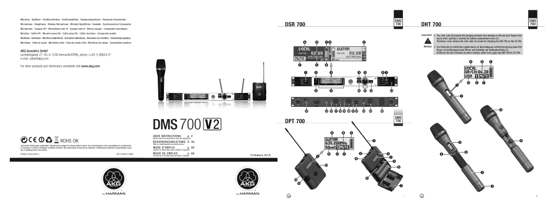 AKG Acoustics DMS700 specifications Dms 