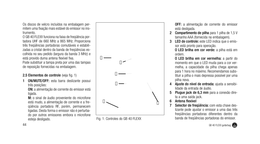AKG Acoustics GB 40 manual LED brilha em cor verde a pilha está em ordem 