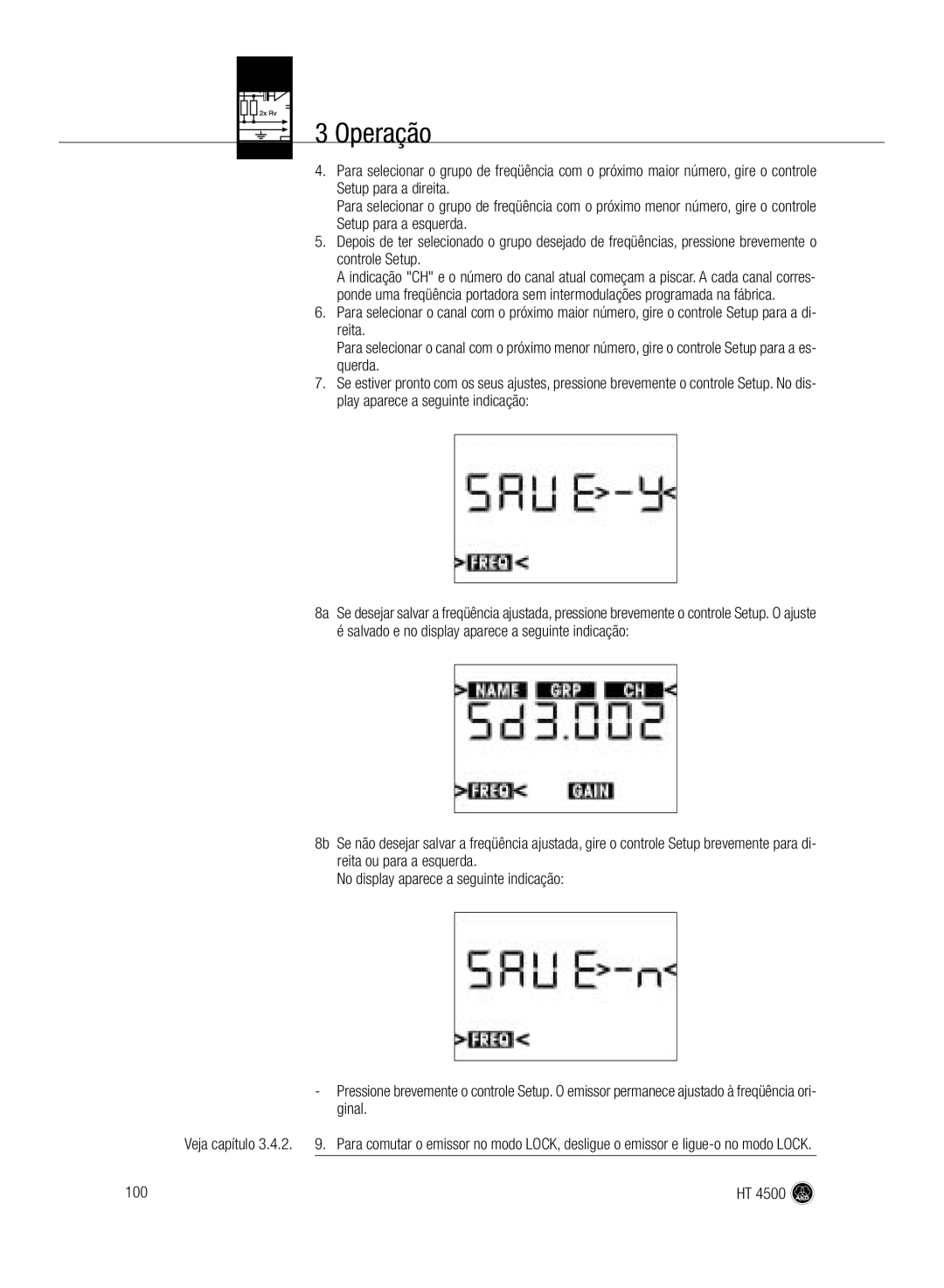 AKG Acoustics HT 4500 manual Ginal, Veja capítulo 3.4.2 