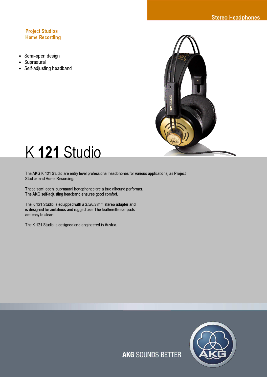 AKG Acoustics K 121 Studio manual 