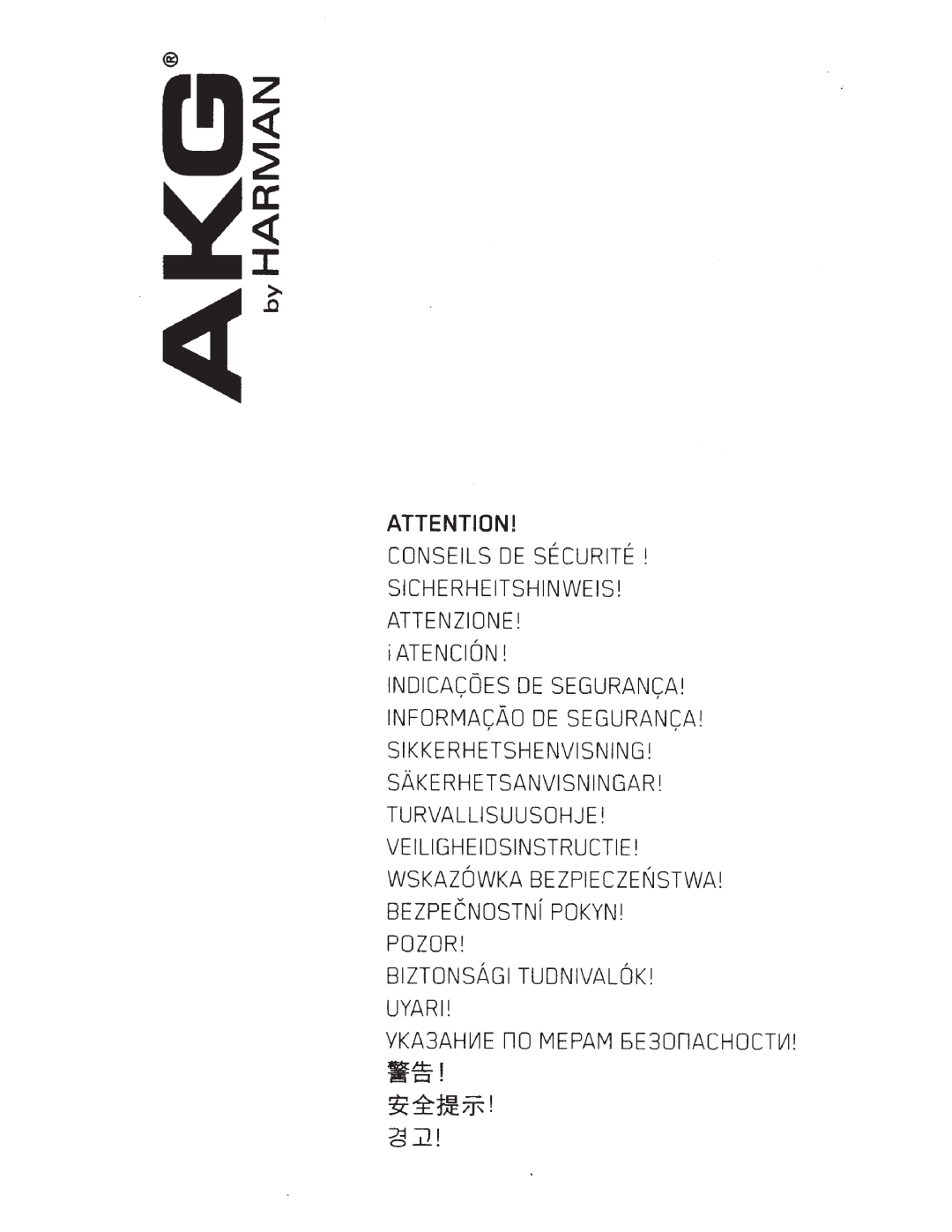 AKG Acoustics K490NC ~~m/1, Indicacoes De Seguranca Informacao De Seguranca, Sikkerhetshenvisning Sakerhetsanvisningar 