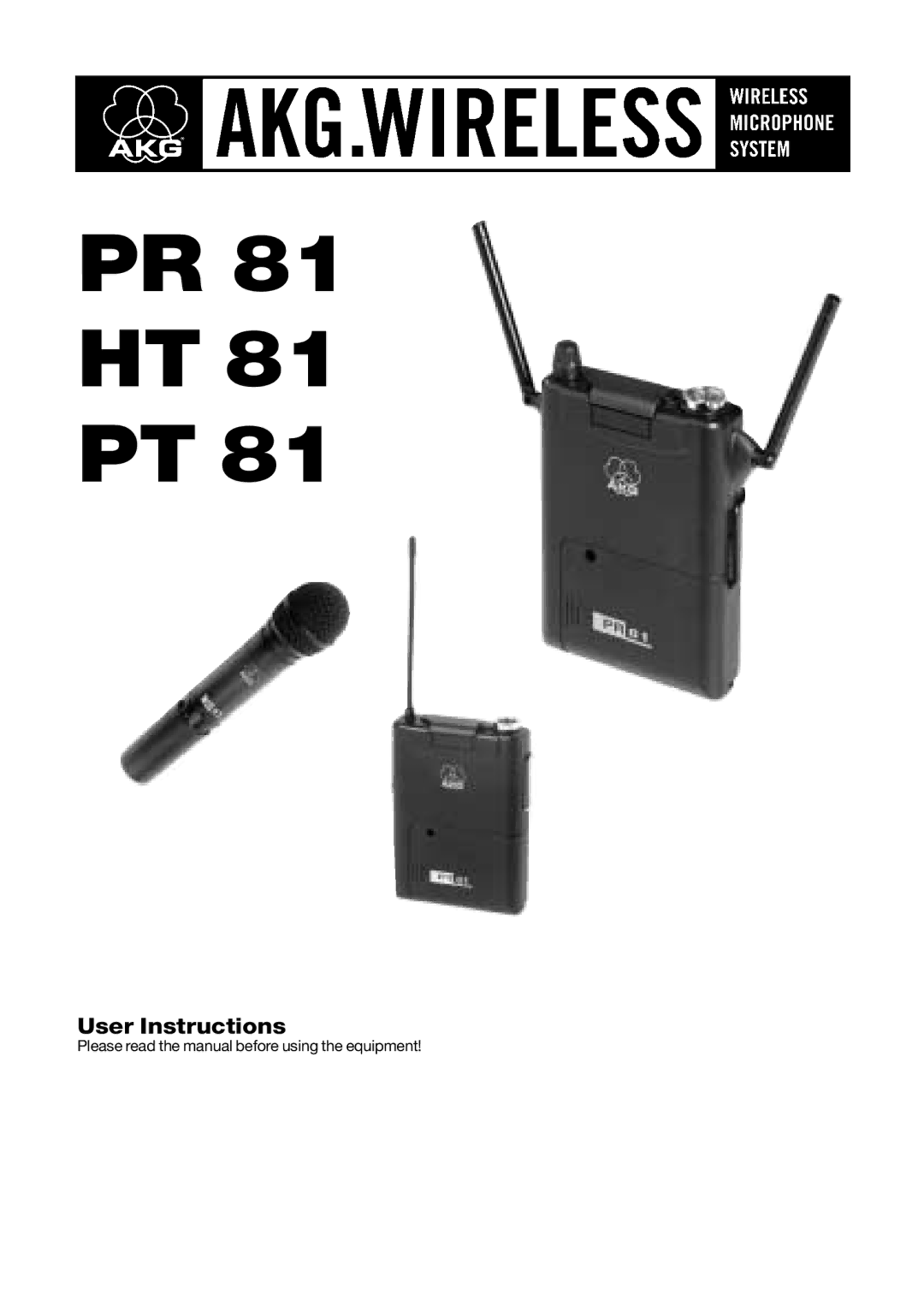 AKG Acoustics PT 81 manual PR 81 HT 81 PT 