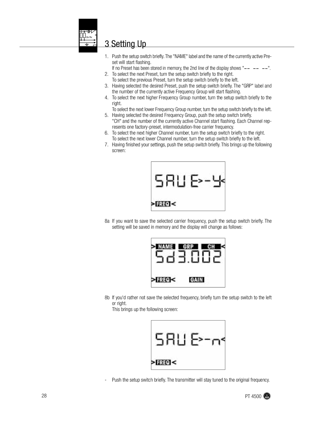 AKG Acoustics PT 4500 manual Setting Up 