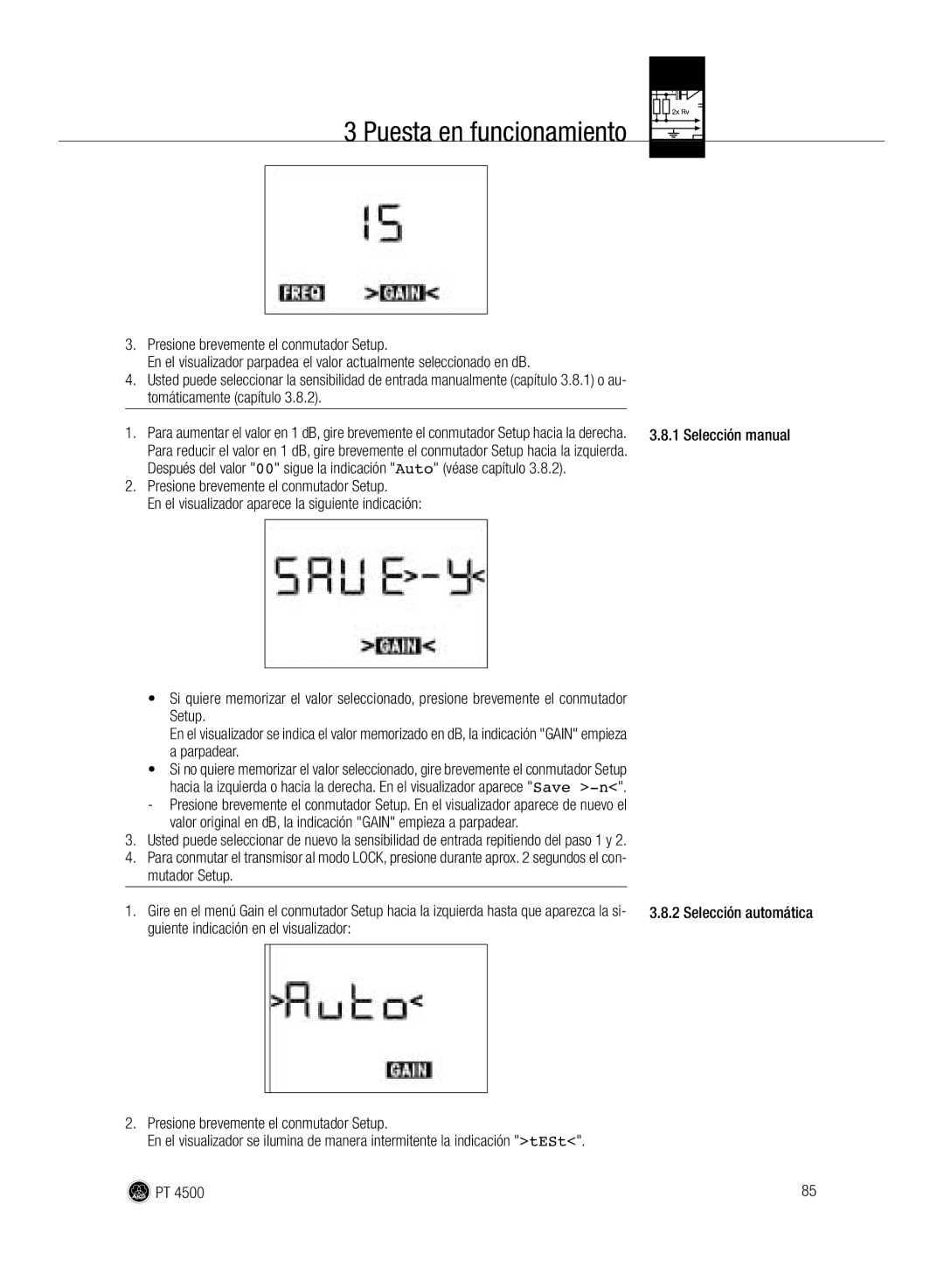 AKG Acoustics PT 4500 Selección manual Selección automática 