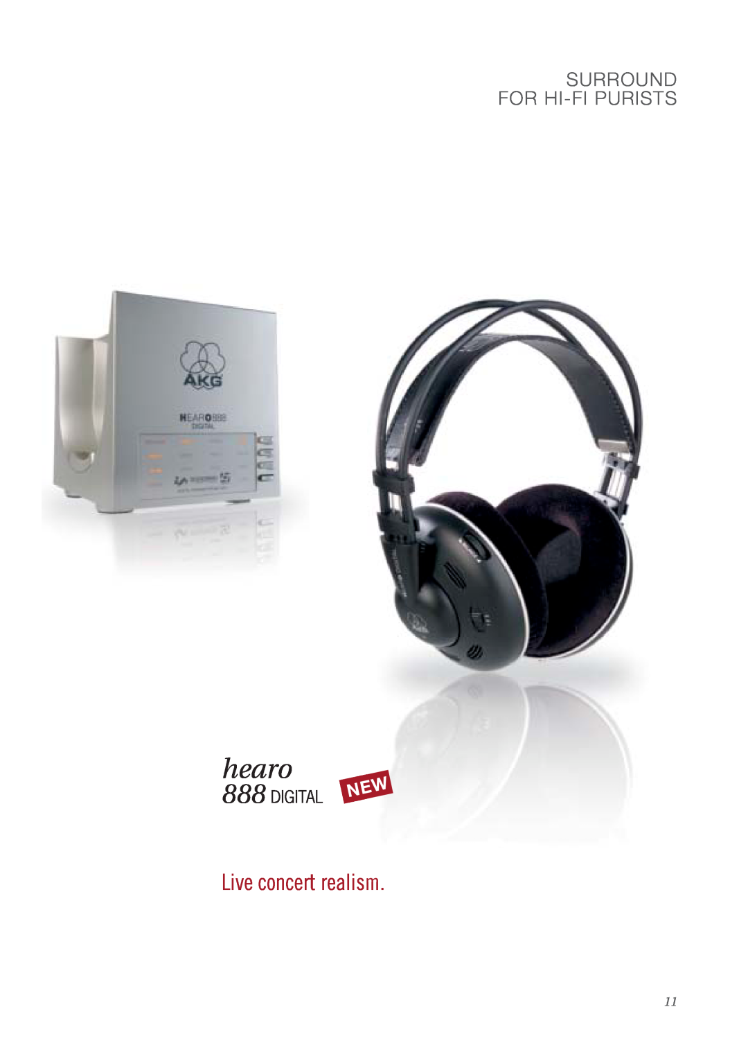 AKG Acoustics surround headphones manual Live concert realism, Surround For Hi-Fipurists, Digital, hearo 