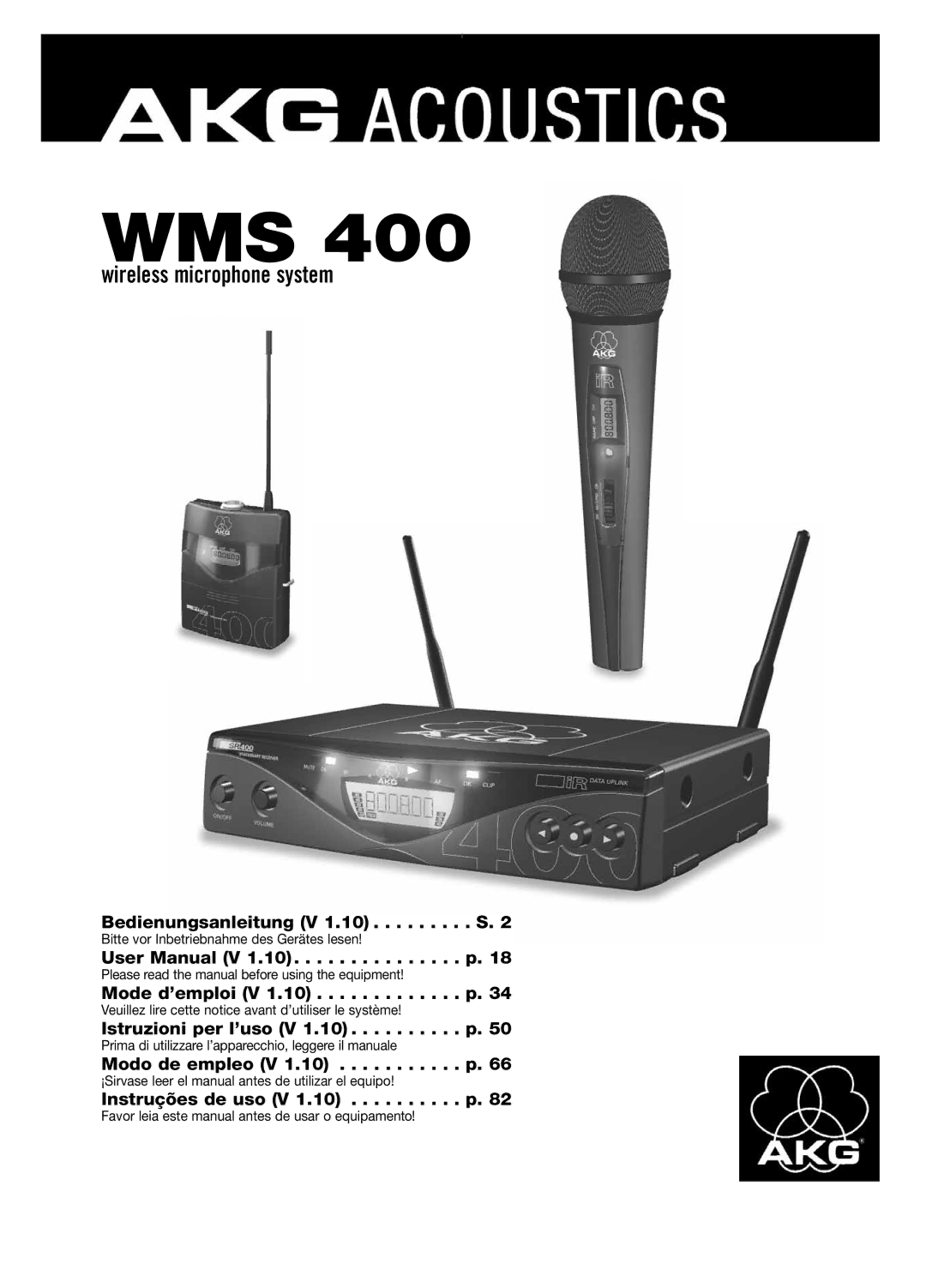 AKG Acoustics WMS 400 user manual Wms 