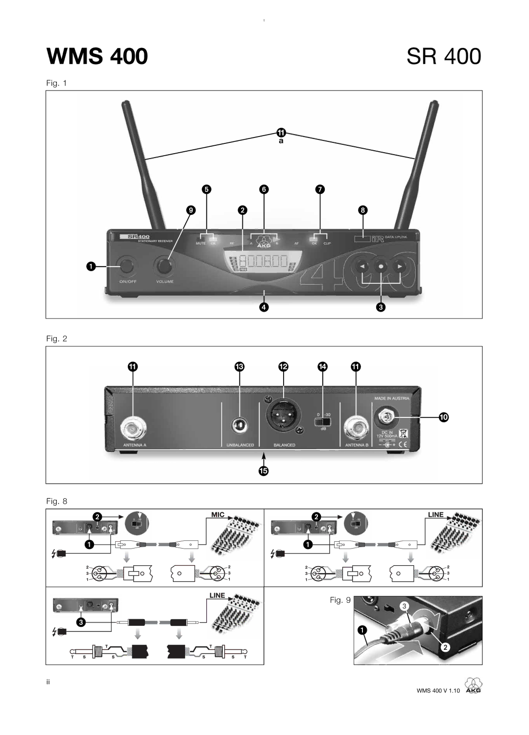 AKG Acoustics WMS 400 user manual Wms 