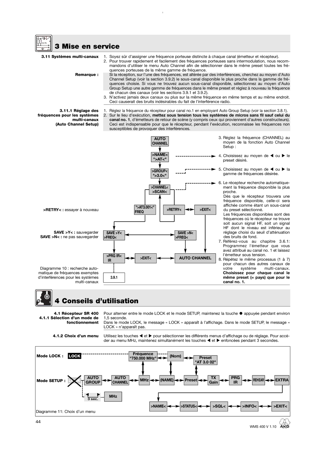 AKG Acoustics WMS 400 user manual Conseils d’utilisation 