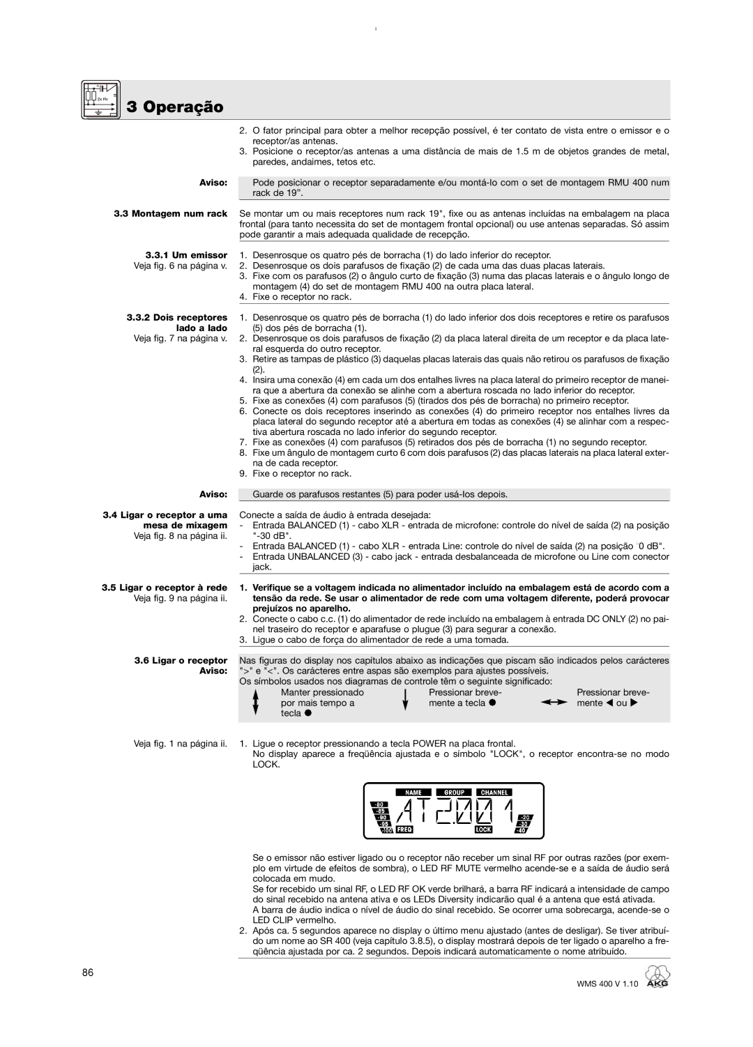 AKG Acoustics WMS 400 user manual Mesa de mixagem 