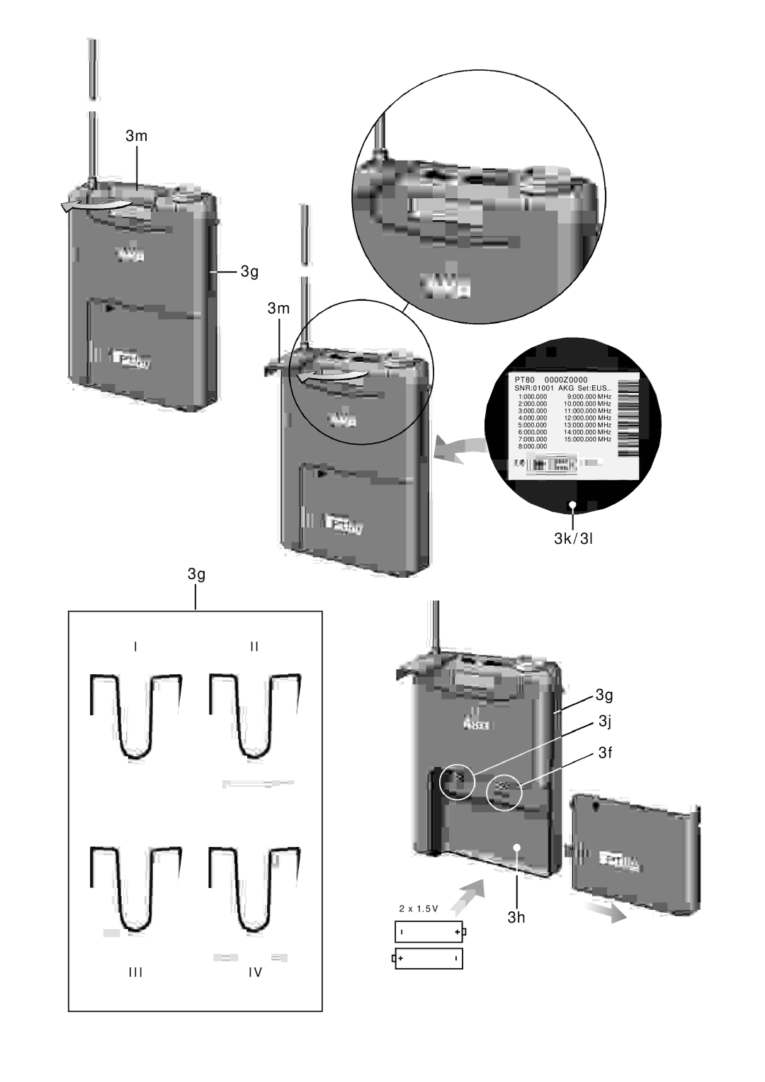 AKG Acoustics WMS 80 manual 3k/3l, PT80 0000Z0000 