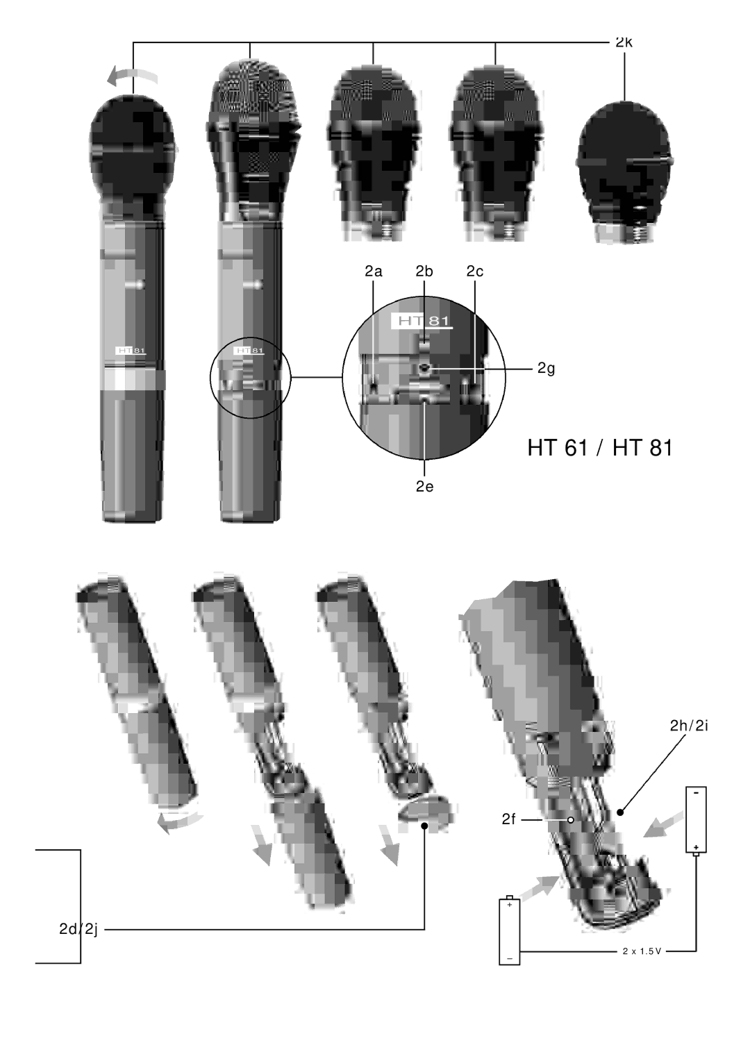 AKG Acoustics WMS 81, WMS 61 manual 2a 2b 2c, 2d/2j 2h/2i 