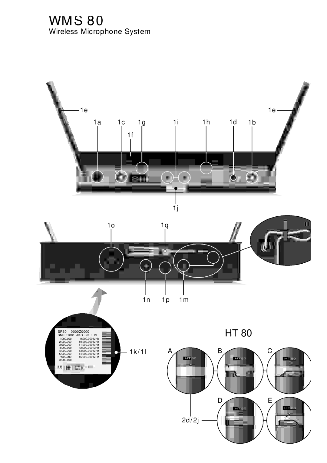 AKG Acoustics WMS 81, WMS 61 manual Wms, 1o1q 1n 1p 1m 