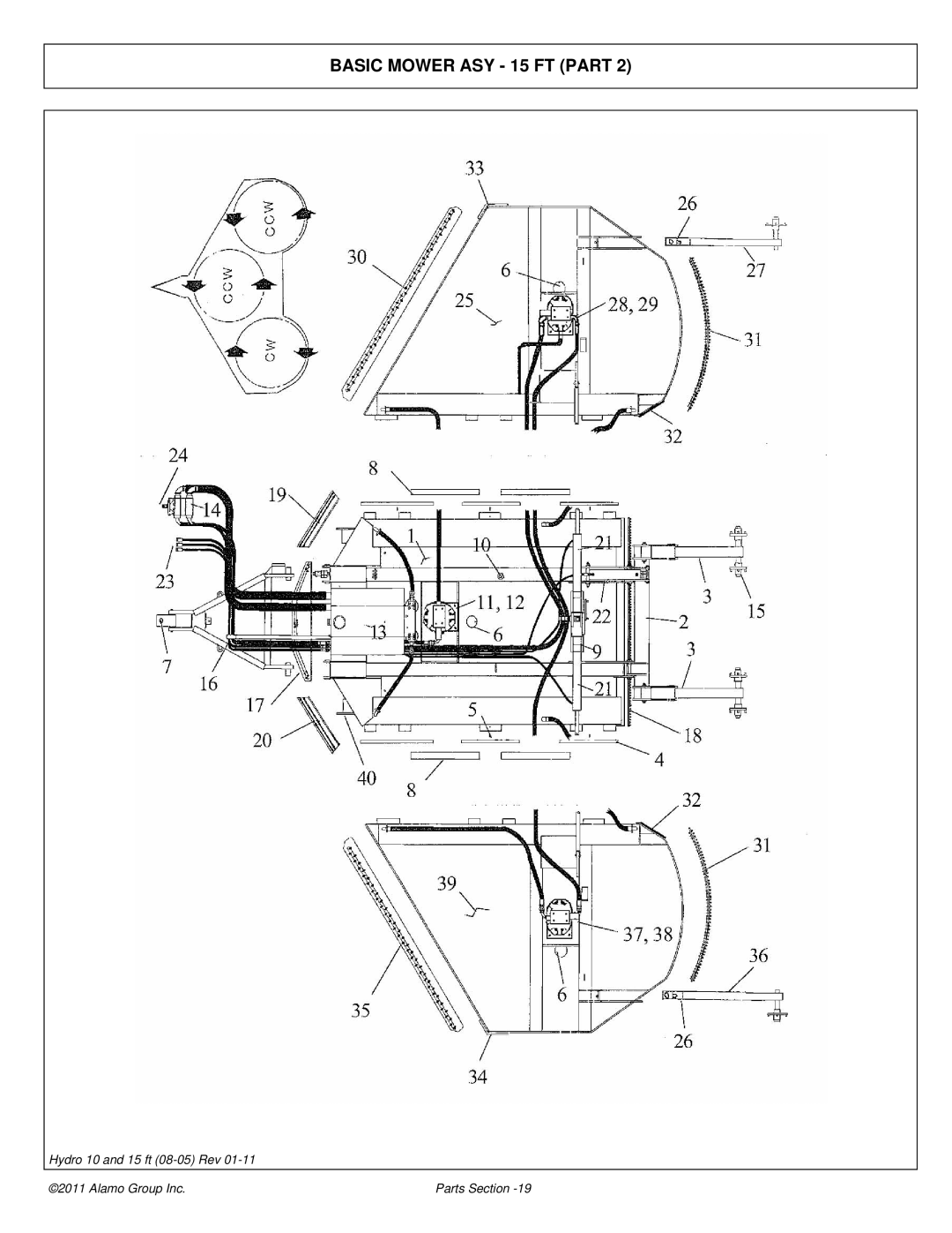 Alamo 00756179P manual Basic Mower ASY 15 FT Part 