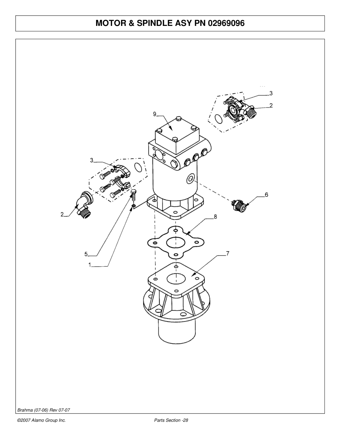 Alamo 02968822P manual Motor & Spindle ASY PN 