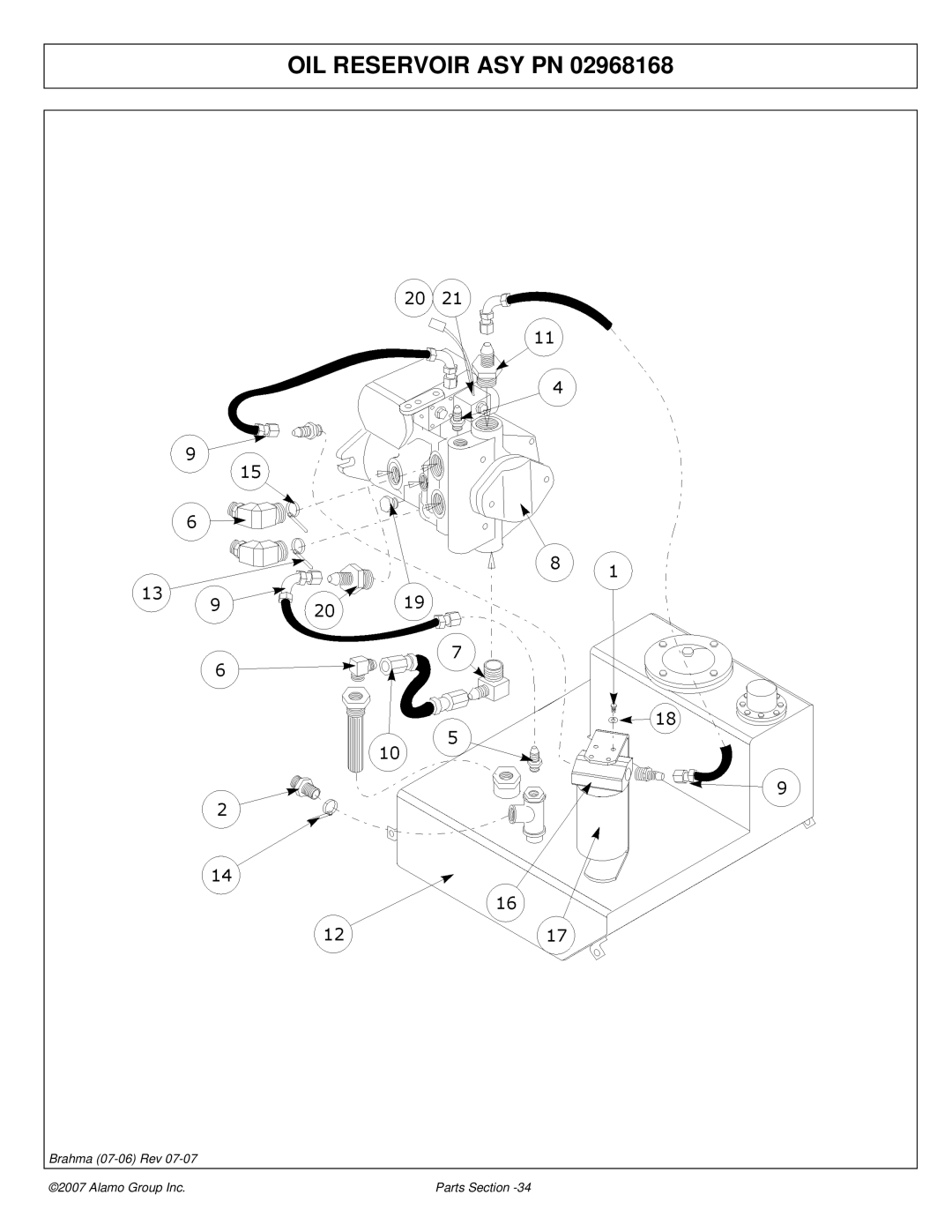 Alamo 02968822P manual OIL Reservoir ASY PN 