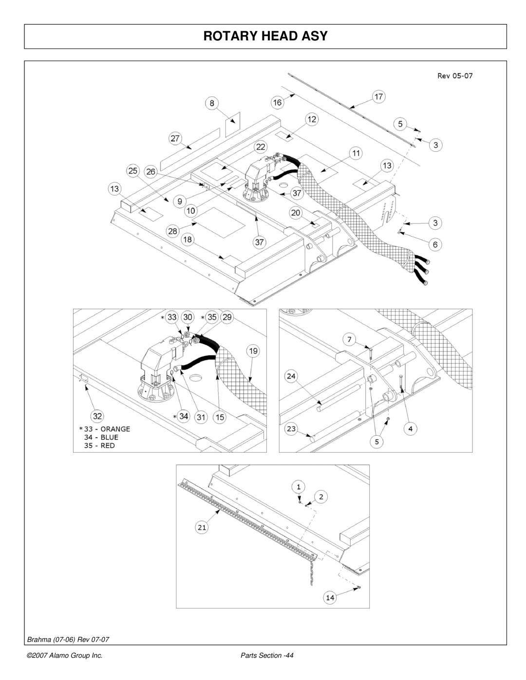 Alamo 02968822P manual Rotary Head ASY 