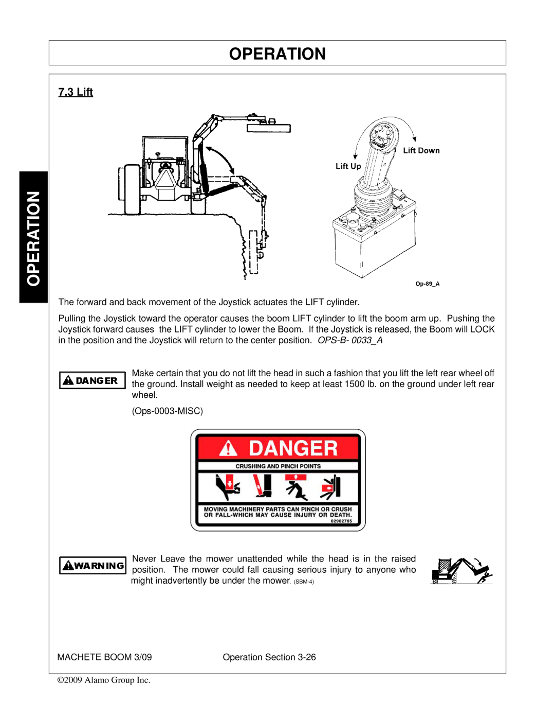 Alamo 02968915C manual Lift 