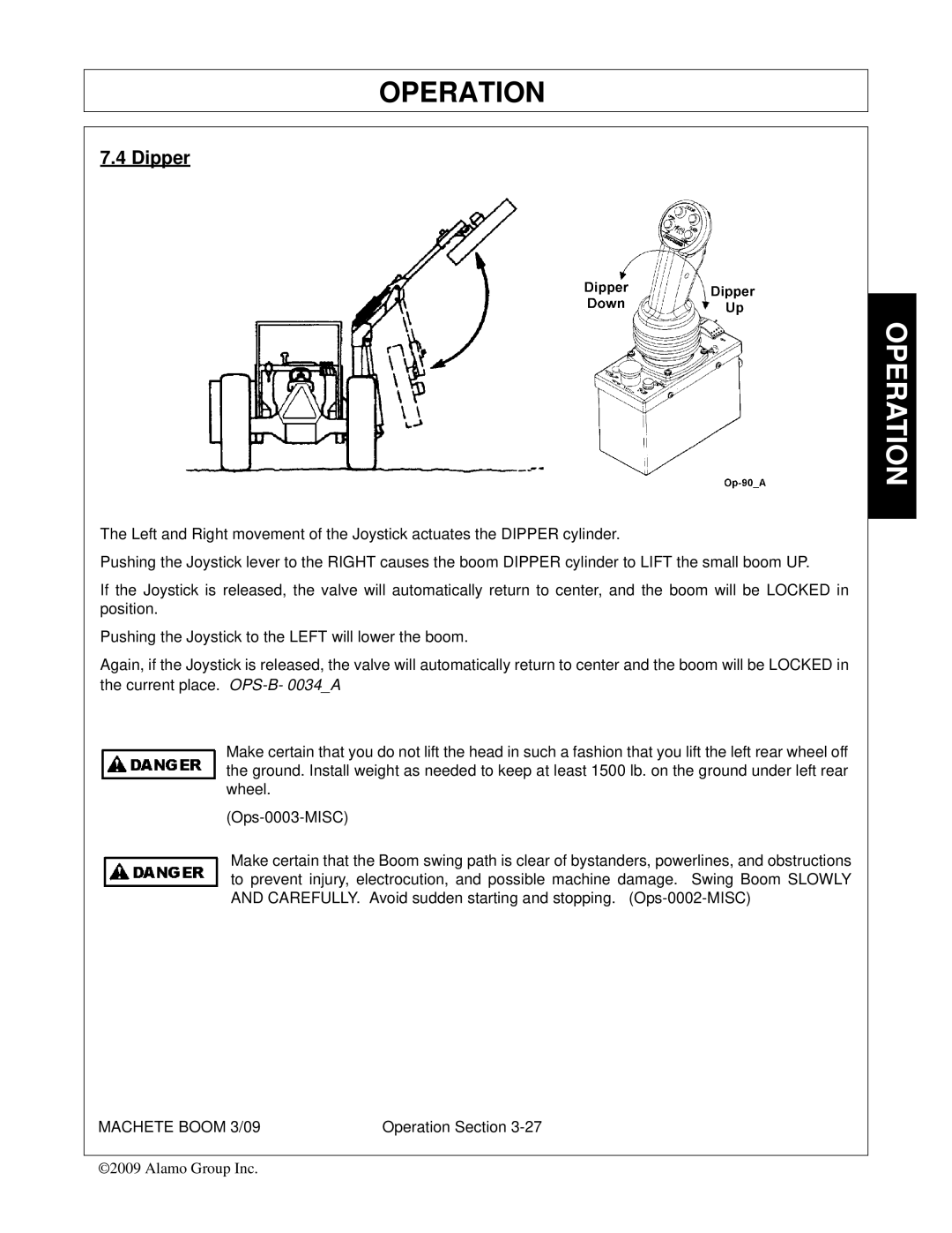 Alamo 02968915C manual Dipper 