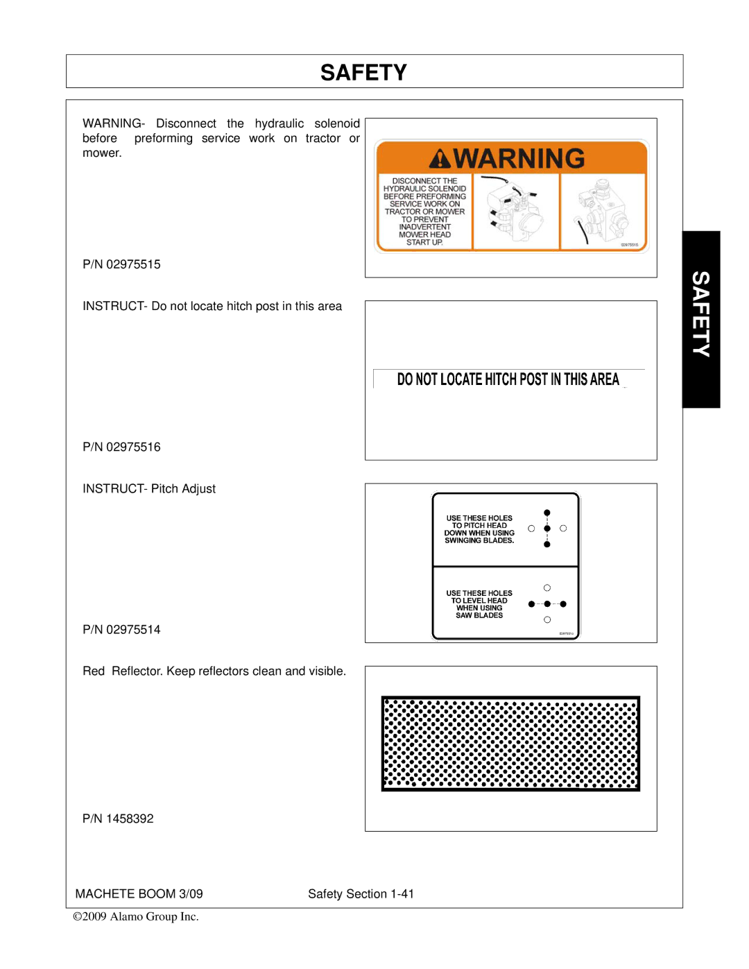 Alamo 02968915C manual Safety 