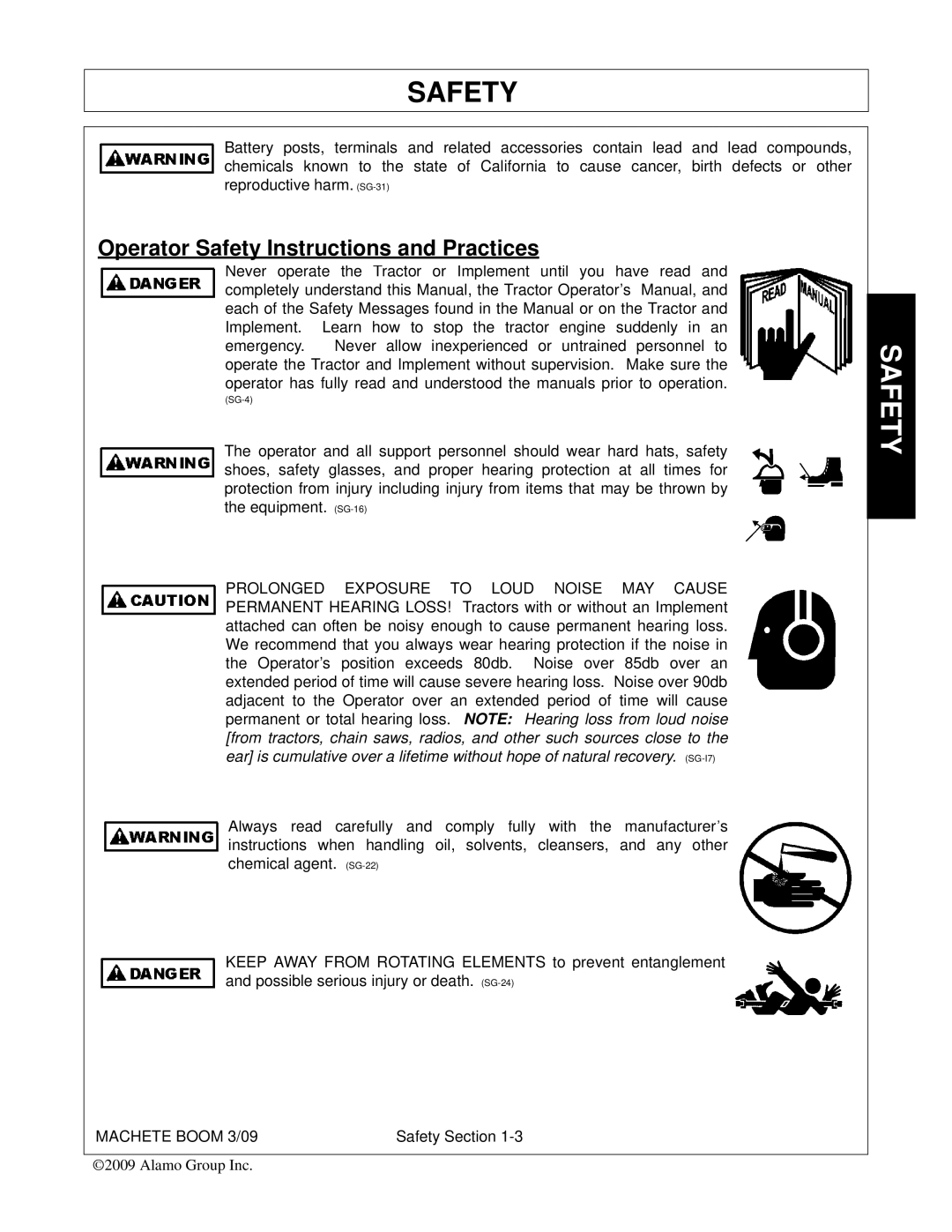 Alamo 02968915C manual Operator Safety Instructions and Practices 