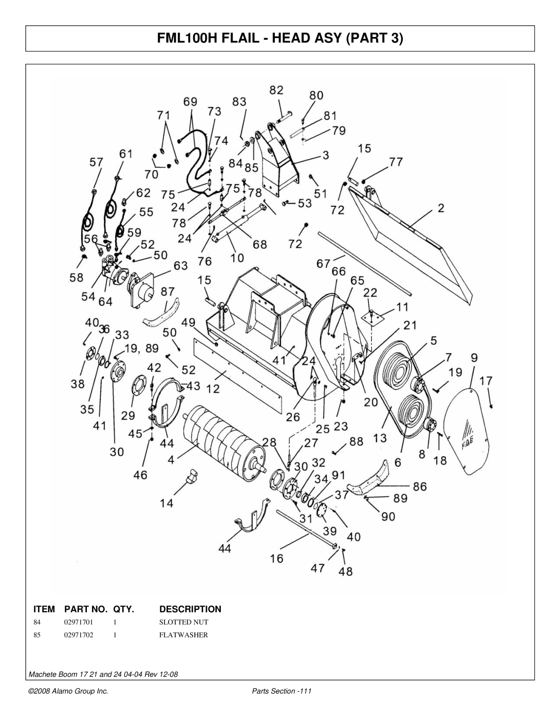 Alamo 02968915P manual Slotted NUT 