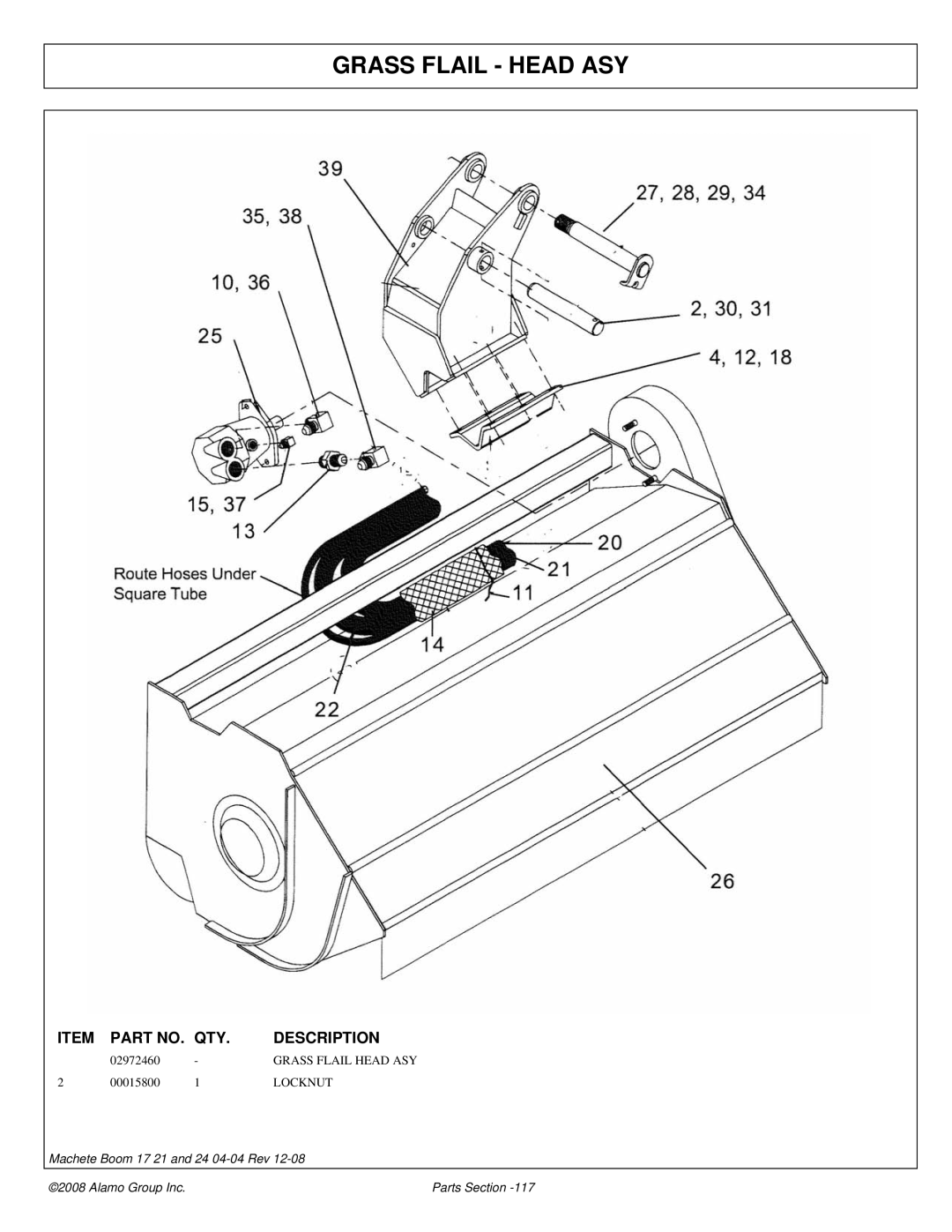 Alamo 02968915P manual Grass Flail Head ASY 